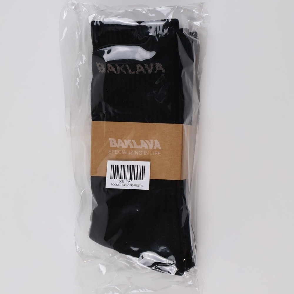 Baklava Action Bronson Crew Socks Black Multi Pack Size L NWT